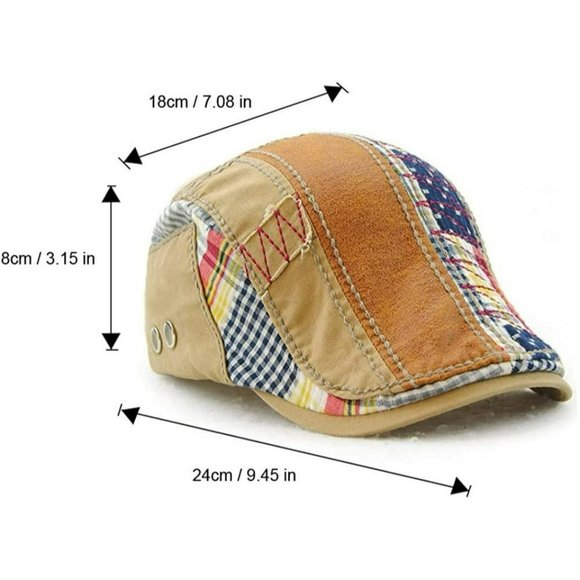 Men Beret Hat Cotton Buckle Adjustable Newsboy Hats Cabbie Gatsby Cap - Picture 5 of 7